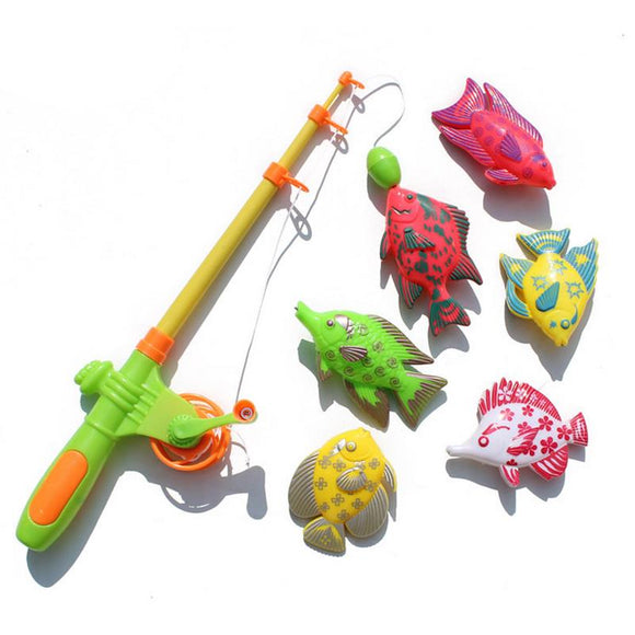 7/12Pcs Magnetic Fishing Tools Kit Fishes Vegetable Blocks Toys For Children's Gift Collection