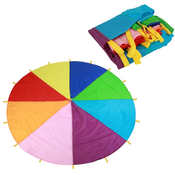7M Rainbow Umbrella Children's Game Parachute Kindergarten Parent-child Activities Early Learning Rally Umbrella Rainbow Umbrella