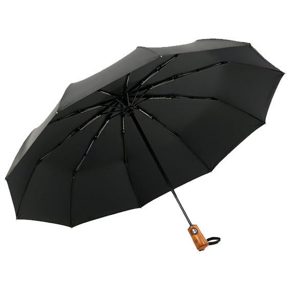 Xmund XD-HK5 2PCS 2-3 People Wood Handle Automatic Folding Umbrella Portable Waterproof Camping Sunshade Black