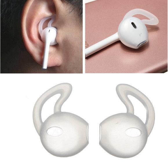 2 Pairs Clear Silicone Headphones Earphones Case Cover Cap For iPhone 7/7Plus Airpods