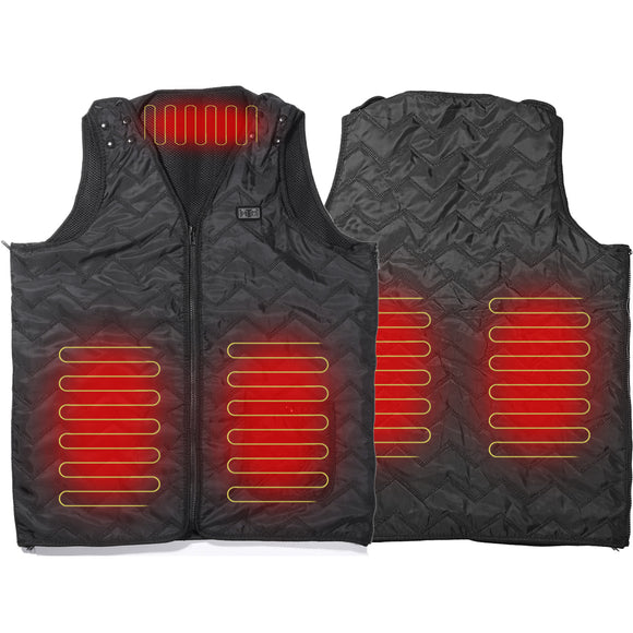 5 Heating Pads Electric Heated Vest Men Women Waistcoat Charging Smart Heating Clothing Body Winter Warmer