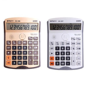 M&G Calculator Finance Computer Speech Key Large Screen 12-bit Business Office Supplies Tuning