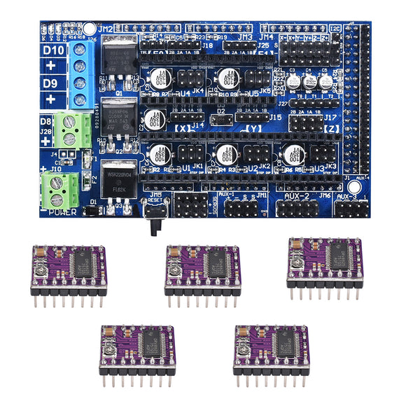 Upgrade Ramps 1.6 Board Base on Ramps 1.5 4-Layer PCB Control Panel Mainboard with 5Pcs DRV8825 Driver for 3D Printer