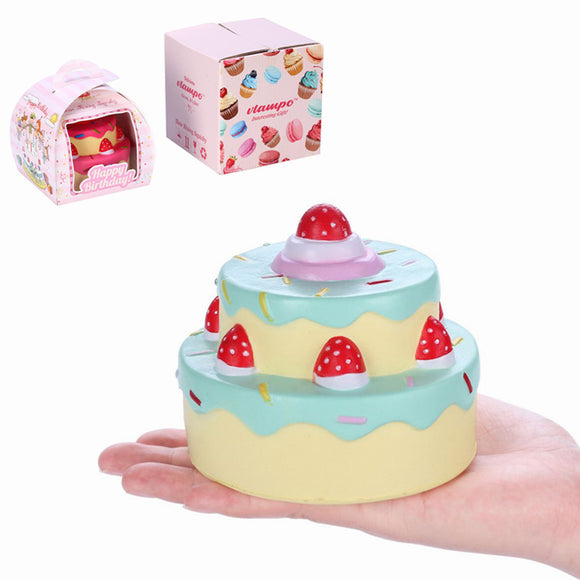 Vlampo Squishy Layer Birthday Cake Slow Rising Original Packaging Box Gift Collection Decor Toy