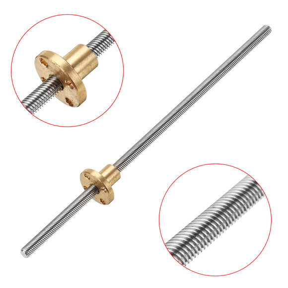 Machifit T6 Lead Screw 200mm Length 6mm Thread 1mm Pitch Lead Screw with Copper Nut