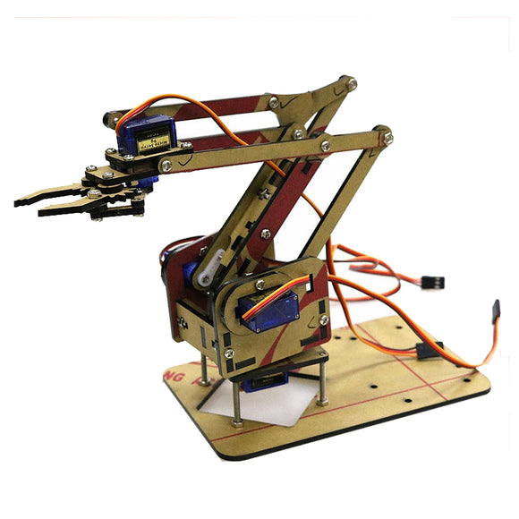 4 DOF Acrylic Unassembled DIY Robot Arm + 4Pcs SG90 9g Mini Servo DIY Kit for  Maker Learning