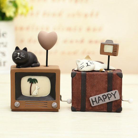 Handmade Cats Music Box Kids Toy Musical Education Toys Home Decor Ornament