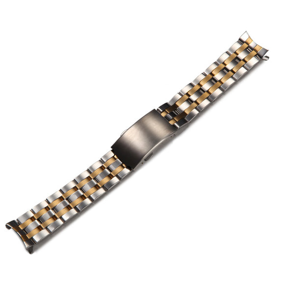 Stainless Steel Fold Over Clasp Men Women Wrist Watch Band