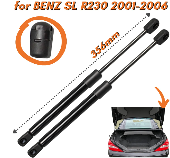 Tailgate Boot Gas Struts For Mercedes-Benz SL R230 Convertible 2001-2006 A2307500036