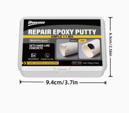 Universal Marine Epoxy Repair Putty - Suitable for Boat Interior and Exterior, Glass, Ceramic, Plastic, Iron, Stone Casting Repairs, High-Temperature Welding of Metal, Dents & Holes, Multi-Purpose