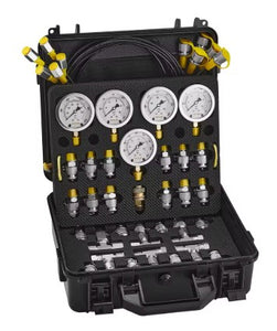 VEVOR Hydraulic Pressure Test Kit Excavator Hydraulic Test Gauge Set with Carrying Case for Excavator Tractors Machinery