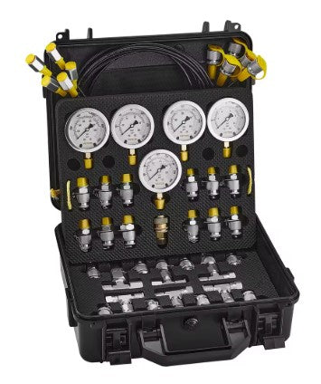 VEVOR Hydraulic Pressure Test Kit Excavator Hydraulic Test Gauge Set with Carrying Case for Excavator Tractors Machinery