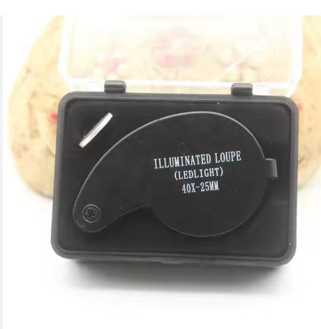 40X25mm Black Foldable Triplet Loupe Jewelers Magnifier