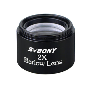 SVBONY 1.25'' Barlow Lens 2X Telescope M28.6*0.6 Thread for Standard Monocular Binoculars Optics Compact Eyepiece 31.7mm