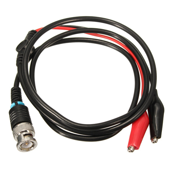 110cm BNC Q9 Male Plug to 2 Alligator Clip Oscilloscope Probe Test Lead Cable