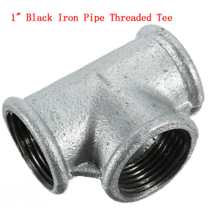 1 Inch ID Black Iron Pipe Threaded Tee Fitting Malleable Cast Iron Threaded Tee Fitting