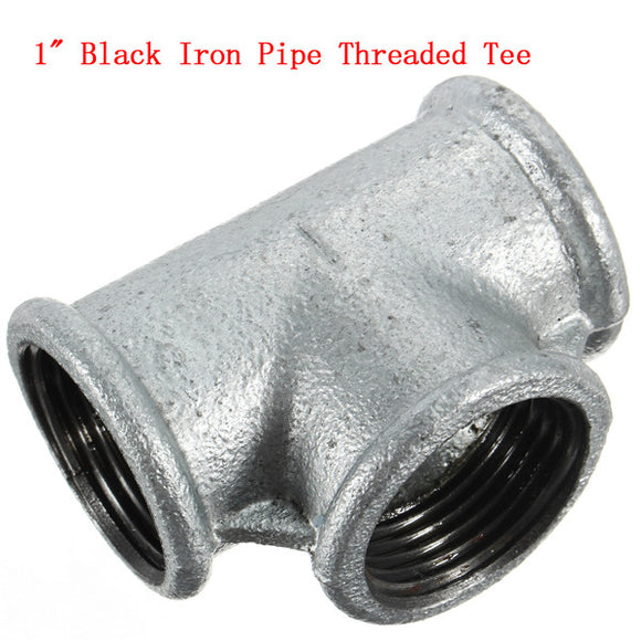 1 Inch ID Black Iron Pipe Threaded Tee Fitting Malleable Cast Iron Threaded Tee Fitting