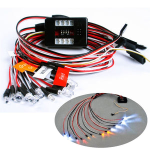 12PCS RC 1/10 Car Truck Parts LED Lighting Kit Brake + Headlight + Signal Fit 2.4ghz PPM FM