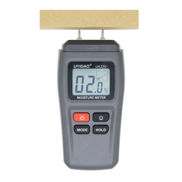 UYIGAO UA22G LCD Display Two Pins Digital Wood Moisture Meter 1%-99% Wood Humidity Tester Timber