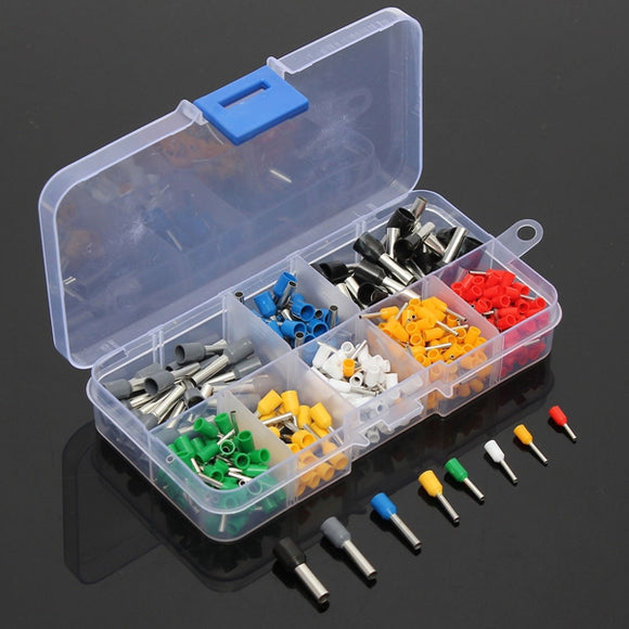 Excellway CT01 400Pcs Wire Copper Crimp Connector Insulated Cord Pin End Terminals