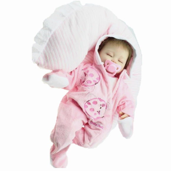 16 Inch Reborn Baby Doll Soft Body Silicone Girl Lifelike BeBe Reborn Handmade Kits Birthday Toy
