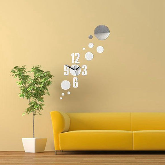 3D DIY Number Circle Mirror Wall Clock Stickers Modern Home Decor