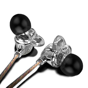 WRZ X7 Sport In-ear Dual Dynamic Drivers Wired Control HiFi Heavy Bass Earphone With Mic