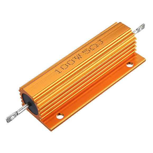 RX24 100W 5R 5RJ Metal Aluminum Case High Power Resistor Golden Metal Shell Case Heatsink Resistance Resistor
