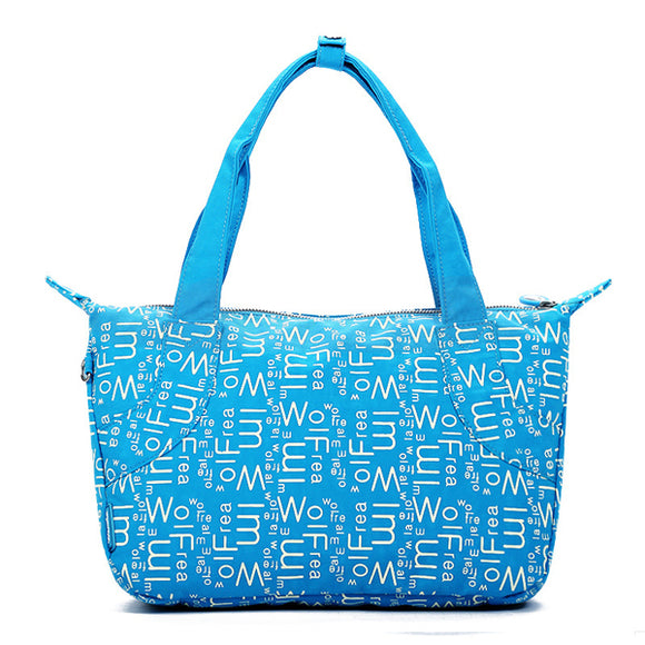Women Nylon Letter Tote Handbags Casual Shoulder Bags Capacity Shopping Bags