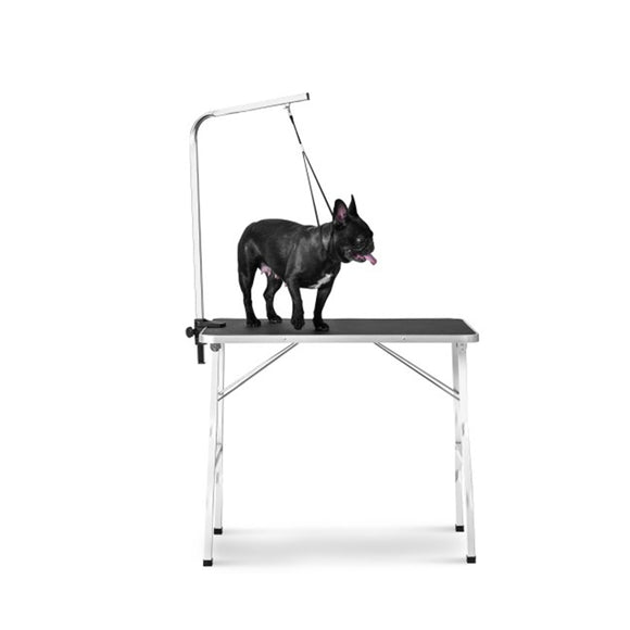 Small Size 30 Steel Legs Foldable Nylon Clamp Adjustable Arm Rubber Mat Pet Grooming Folding Table