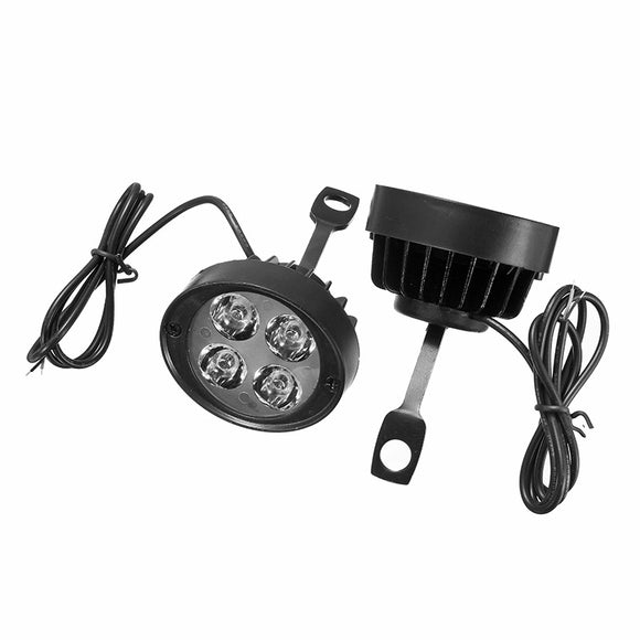 12-80V 16W 4 LED Motrocycle Scooter Headlights Rear View Mirror Light