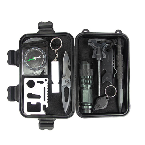 IPRee A1 10-in-1 Outdoor Multifunctional Survival Tools Kit Outdoor EDC Survival Emergency Kit