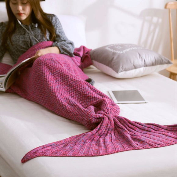 Honana WX-29 3 Size Yarn Knitting Mermaid Tail Blanket Fibers Warm Soft Home Office Sleep