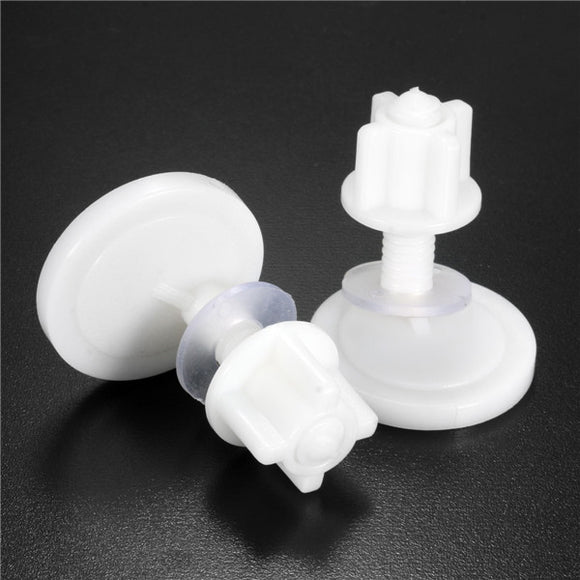 2Pcs White Plastic Round Toilet Seat Repair Screw