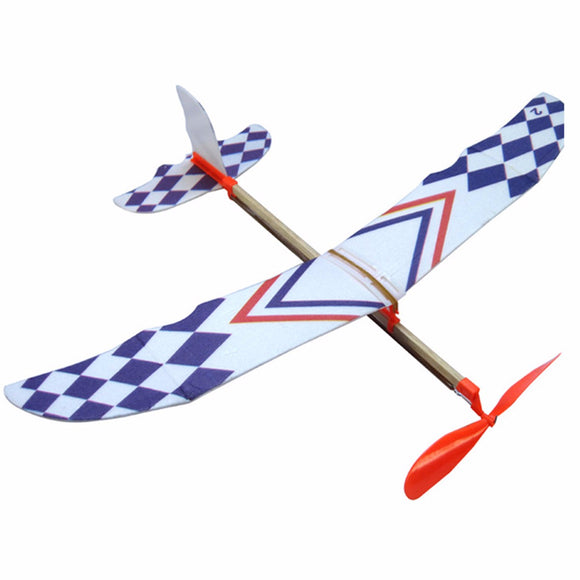 10 PCS DIY Foam Elastic Powered Glider Plane Toy Thunderbird Flying Model Aircraft Toy