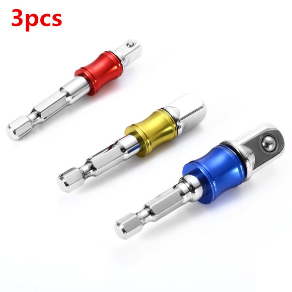 JACKLY 3PCS Hex Socket Driver Extension Bar Adapter For Electric Screwdriver Tool