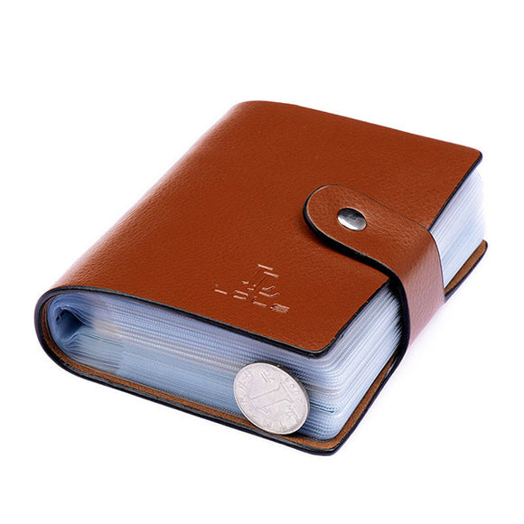 Women Unisex Genuine Leather Fashion 60 Card Slots Large Capacity Card Holder