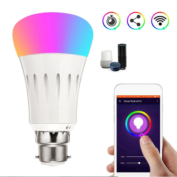 B22 7W RGBW WIFI LED Smart Light Bulb for Echo Alexa Google Home AC85-265V