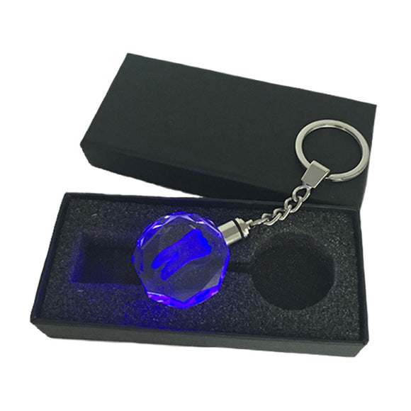 Stainless Steel Growing Crystal  key Chain LED light Key Ring EDC Gadget