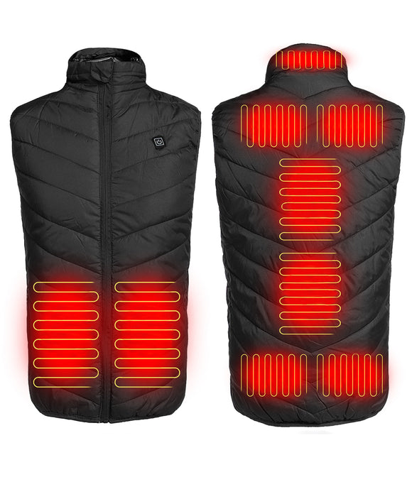 9 Heating Pads Electric Heated Vest USB Thermal Waistcoat Jacket Men Women Heating Winter Warmer