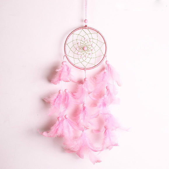 Pink Handmade Dream Catcher Home Decor Dream Catchers wall hanging  Pink Feather Decorations Gift
