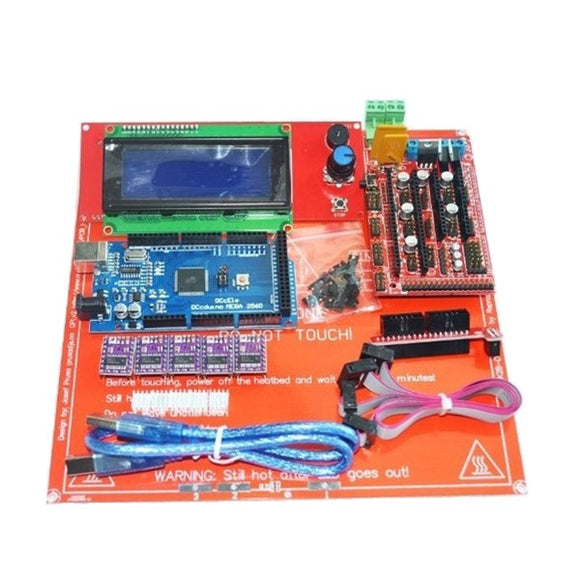 3D Printer Kit RAMPS 1.4+Arduino Mega 2560+DRV8825+2004 LCD+PCB Heat Bed MK2B