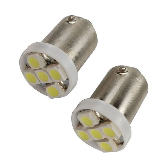 2PCS 2.5W BA9S Car Dashboard Lights Instrument Bulb Decorative Light LED Bulbs White Lamp