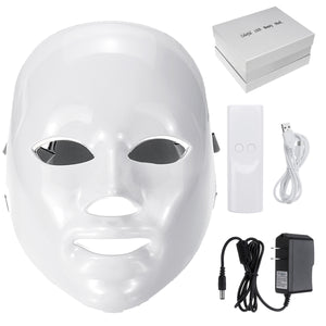 110-220V 7 Color LED Light Photon Face Mask Rejuvenation Skin Facial Therapy Wrinkle + RC