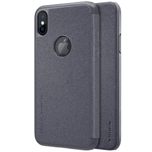 NILLKIN Flip Shockproof PU Leather + Hard PC Full Body Cover Protective Case for iPhone X / XS