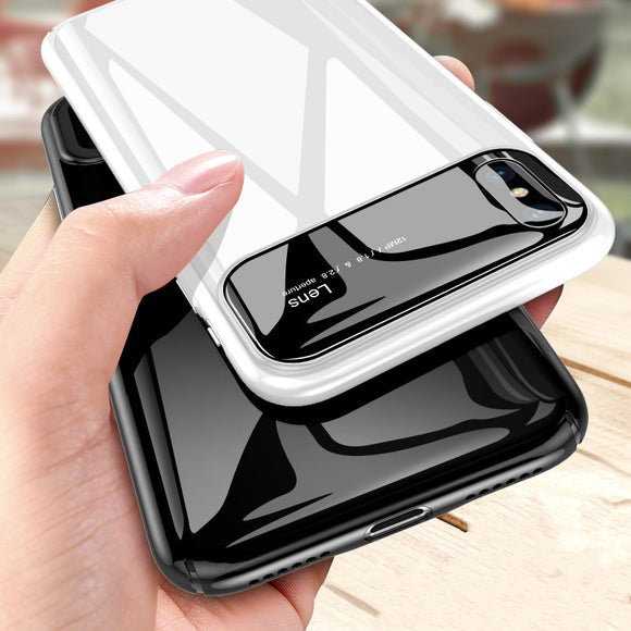 Bakeey Protective Case for iPhone XS 2018 Tempered Glass Lens Protection+PC Glossy Back Cover