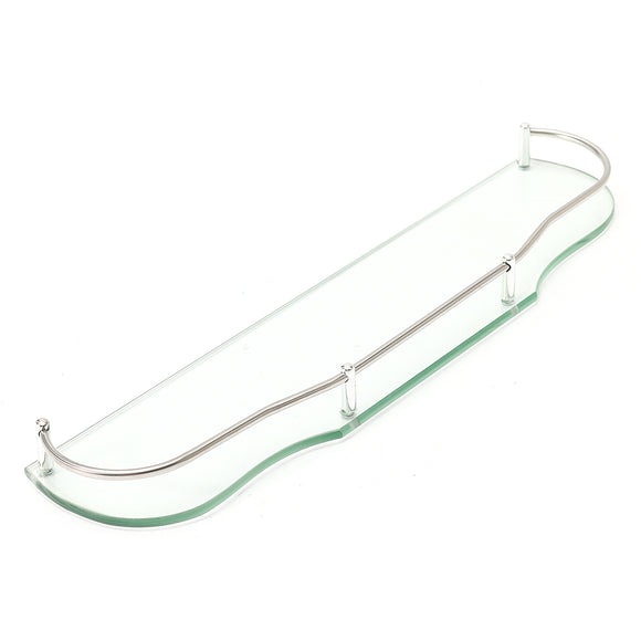 Bathroom Glass Shower Caddy Storage Shelf Wall Mounted Bath Organizer Holder 3 Sizes