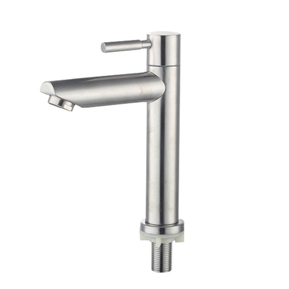 Stainless Steel Cold Water Faucet Single Handle Basin Sink Faucet Bathroom Water Tap