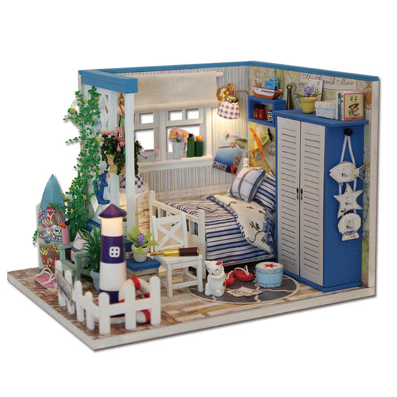 Hoomeda M025 DIY Dollhouse Miniature The Starry Night The Starry Sea For Decoration Toy