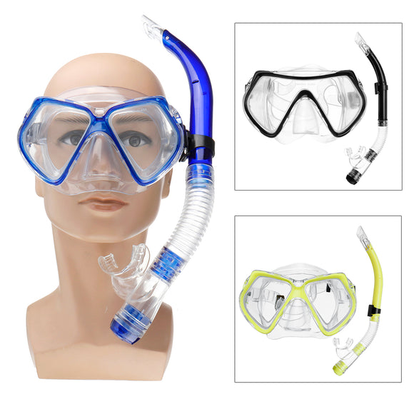 Diving Mask Scuba Snorkel Goggles Face Glasses With Breath Tube Set For Adult